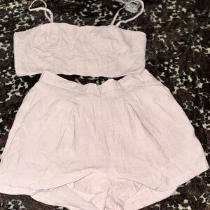 HYFVE lavender  light grayish 
Two-Piece Crop Top & High-Waist Shorts Set